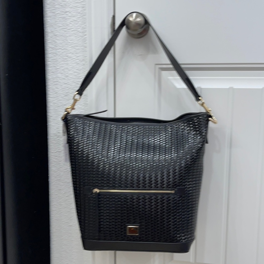 Dooney & Bourke Black Textured Hobo Bag